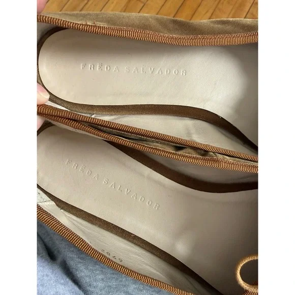 Freda Salvador Jada velvet square toe ballet flat in dijon mustard - Picture 8 of 11